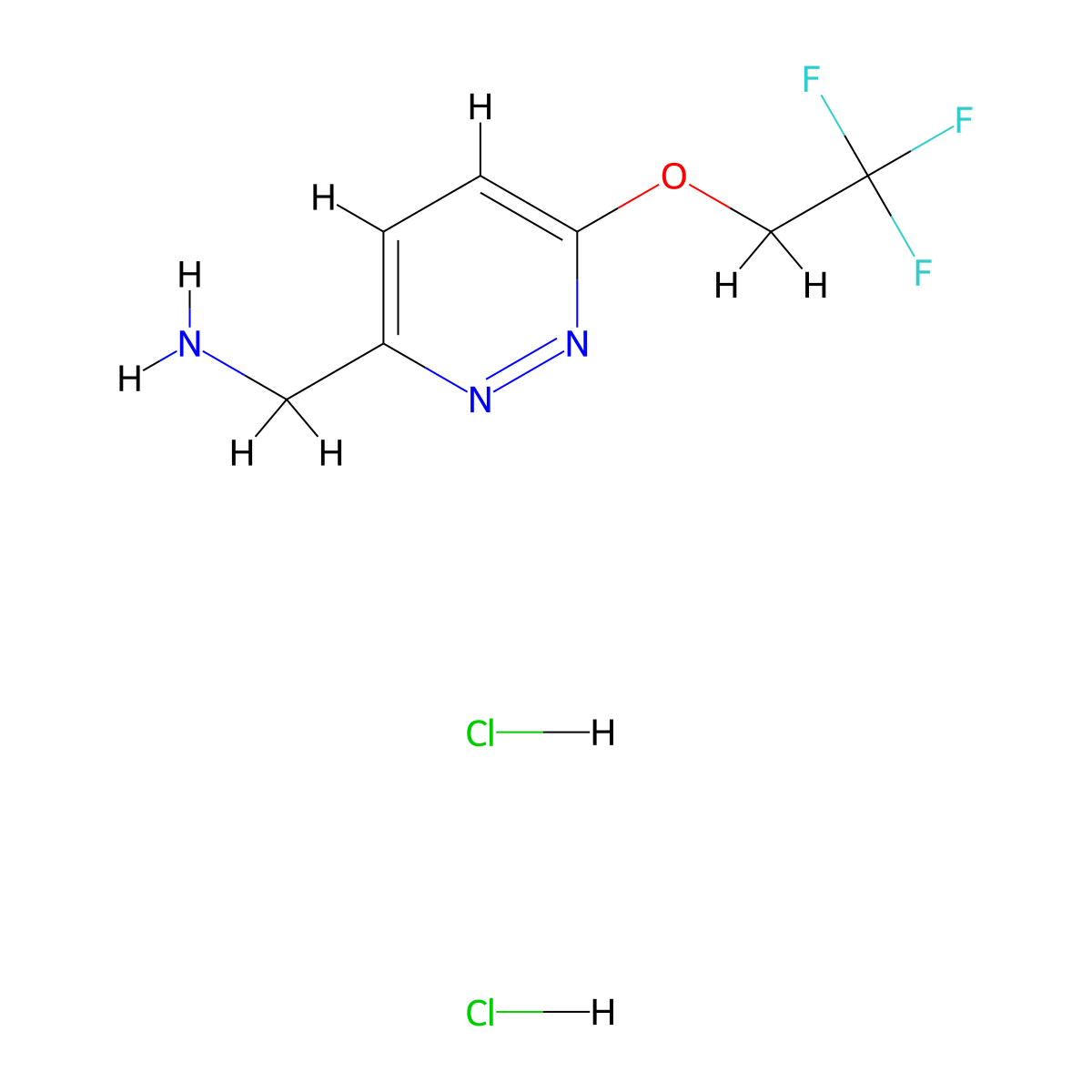 [6-(2,2,2-Trifluoroethoxy)pyridazin-3-yl]methanamine dihydrochloride molecular structure, CAS 1955554-10-5