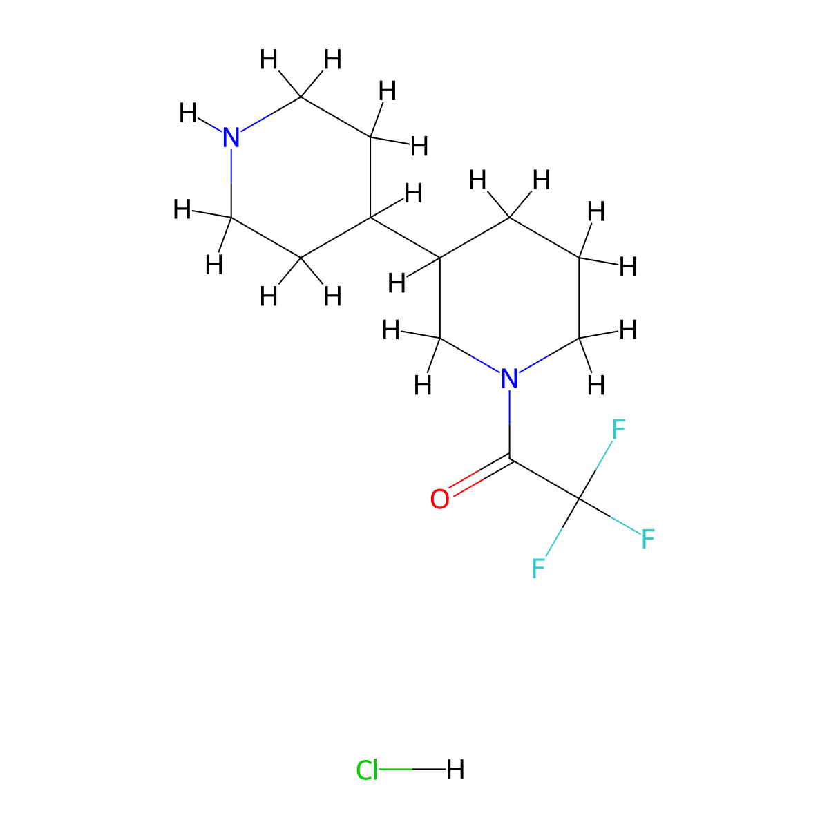 2,2,2-Trifluoro-1-[3-(piperidin-4-yl)piperidin-1-yl]ethan-1-one hydrochloride molecular structure, CAS 1955554-12-7