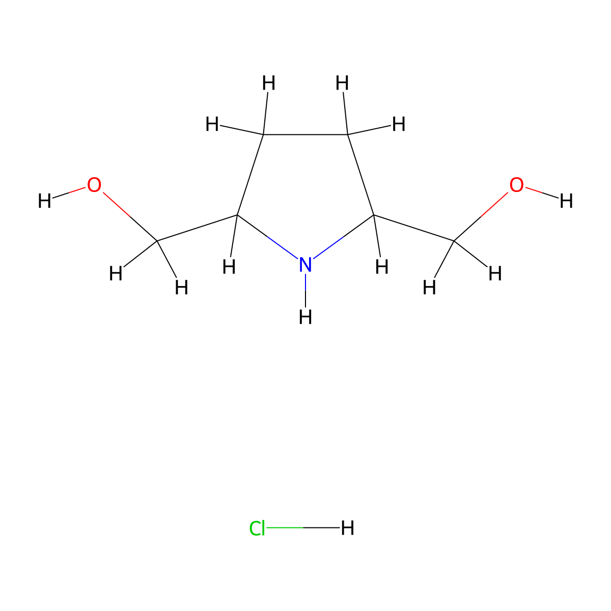 [5-(Hydroxymethyl)pyrrolidin-2-yl]methanol hydrochloride molecular structure, CAS 1955554-22-9