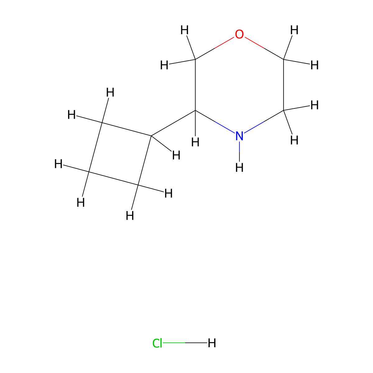 3-Cyclobutylmorpholine hydrochloride molecular structure, CAS 1955554-26-3