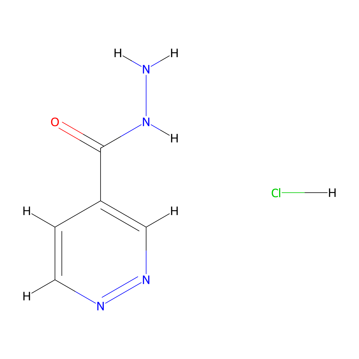 Pyridazine-4-carbohydrazide hydrochloride molecular structure, CAS 1955554-51-4