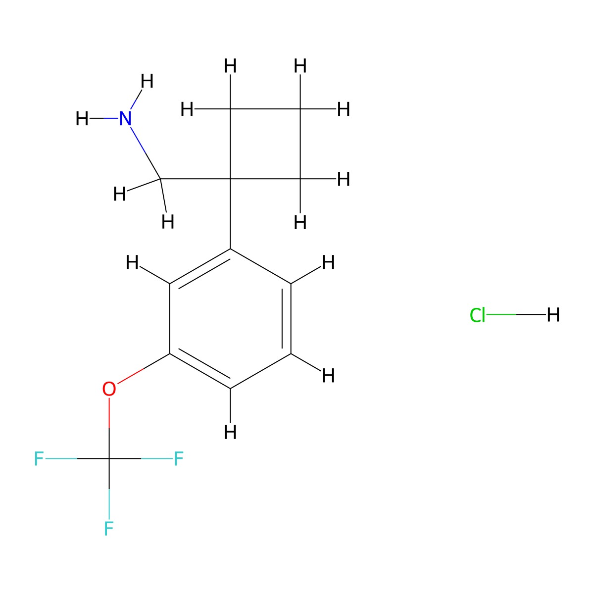 {1-[3-(Trifluoromethoxy)phenyl]cyclobutyl}methanamine hydrochloride molecular structure, CAS 1955554-54-7