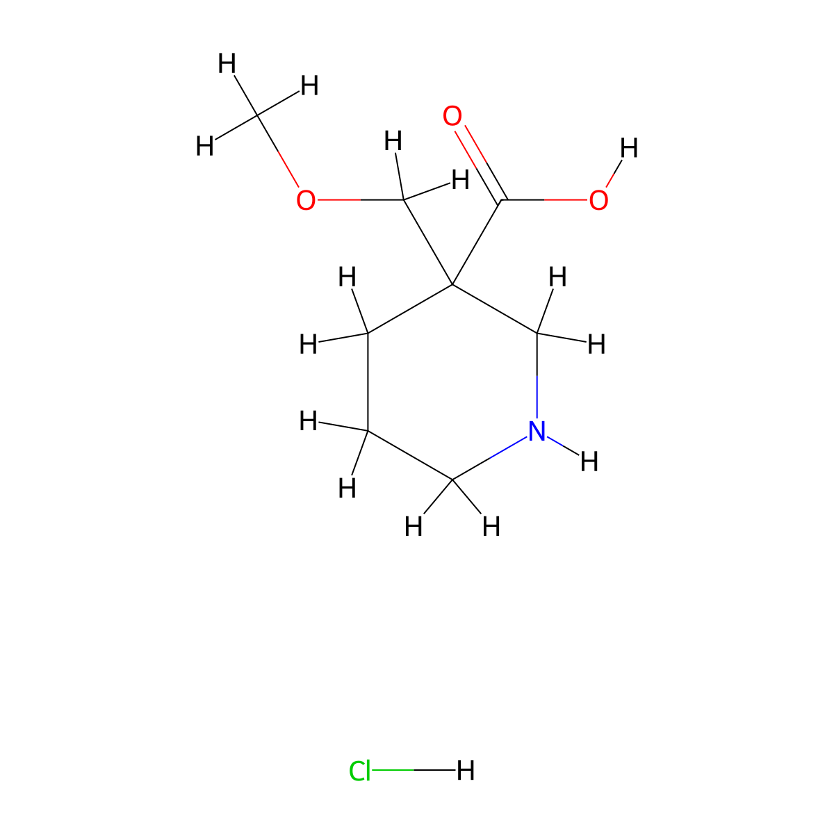 3-(Methoxymethyl)piperidine-3-carboxylic acid hydrochloride molecular structure, CAS 1955554-55-8