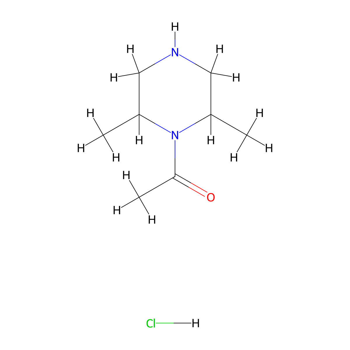 1-(2,6-Dimethylpiperazin-1-yl)ethan-1-one hydrochloride molecular structure, CAS 1955554-68-3