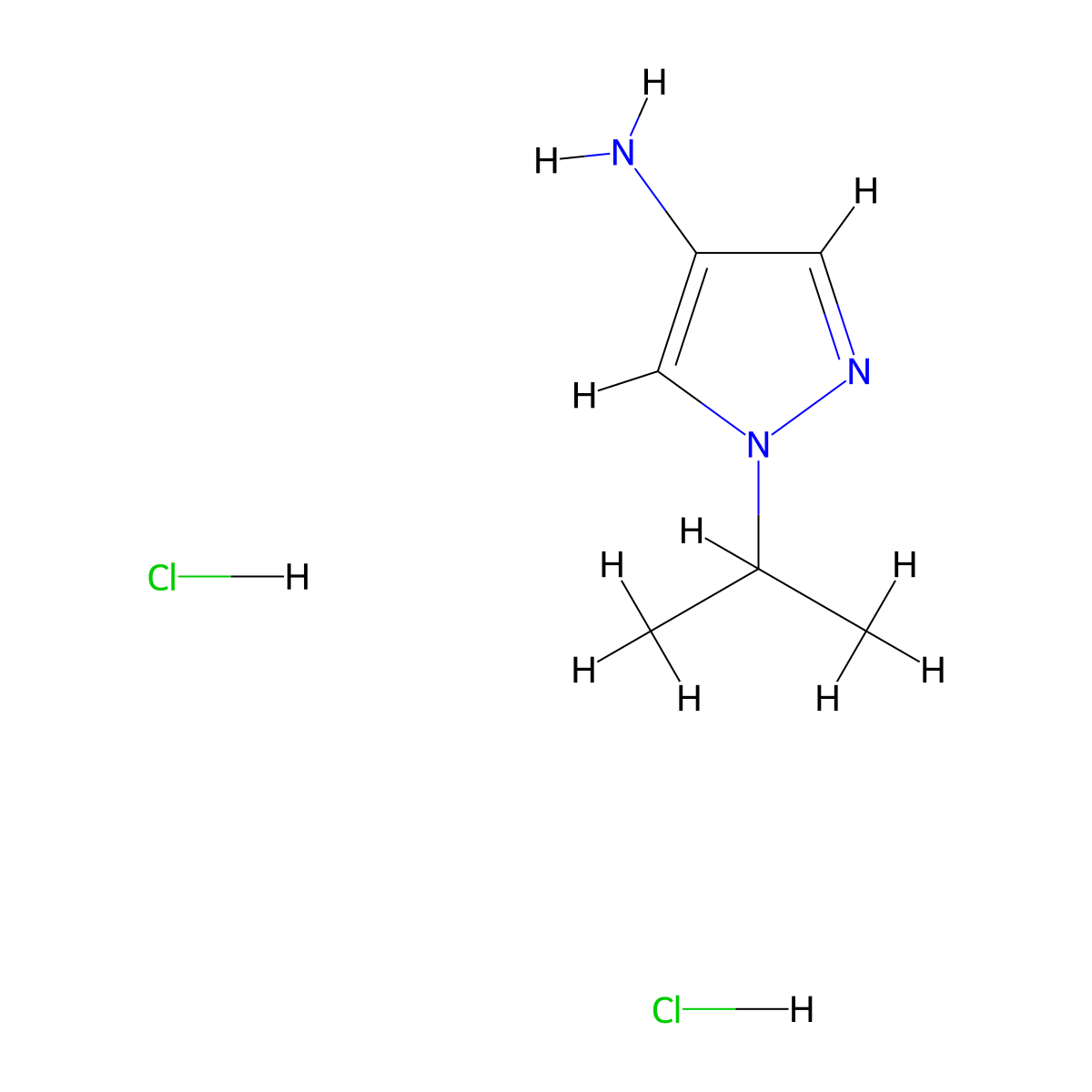 1-(propan-2-yl)-1H-pyrazol-4-amine dihydrochloride molecular structure, CAS 1955554-69-4