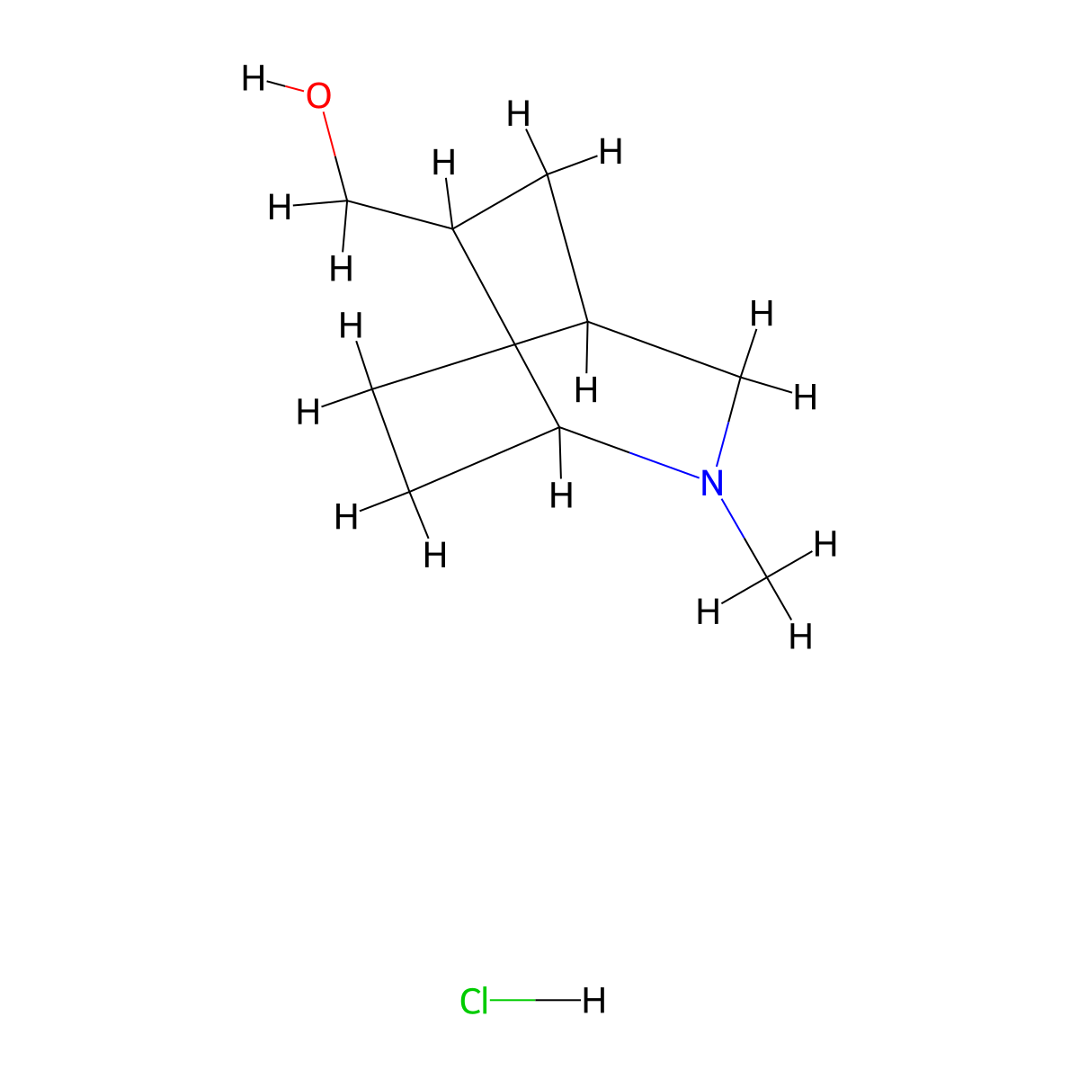 {2-Methyl-2-azabicyclo[2.2.2]octan-6-yl}methanol hydrochloride molecular structure, CAS 1955554-74-1