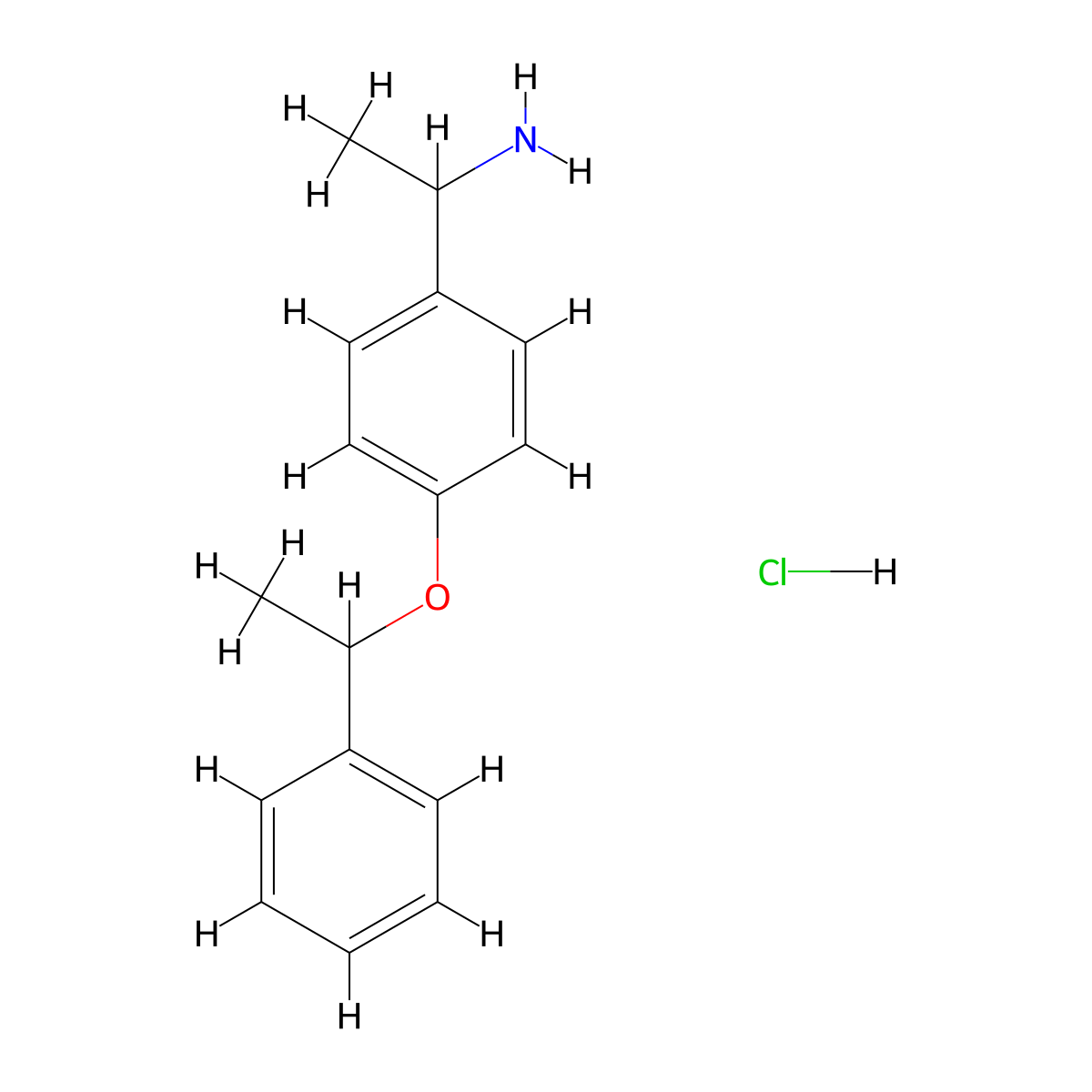 1-[4-(1-Phenylethoxy)phenyl]ethan-1-amine hydrochloride molecular structure, CAS 1955554-76-3