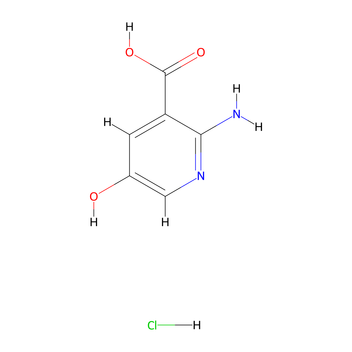 2-Amino-5-hydroxypyridine-3-carboxylic acid hydrochloride molecular structure, CAS 1955554-78-5