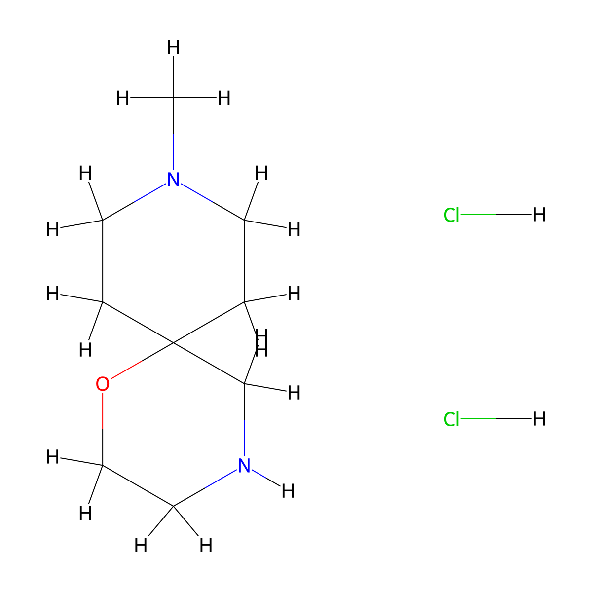 9-Methyl-1-oxa-4,9-diazaspiro[5.5]undecane dihydrochloride molecular structure, CAS 1955554-88-7
