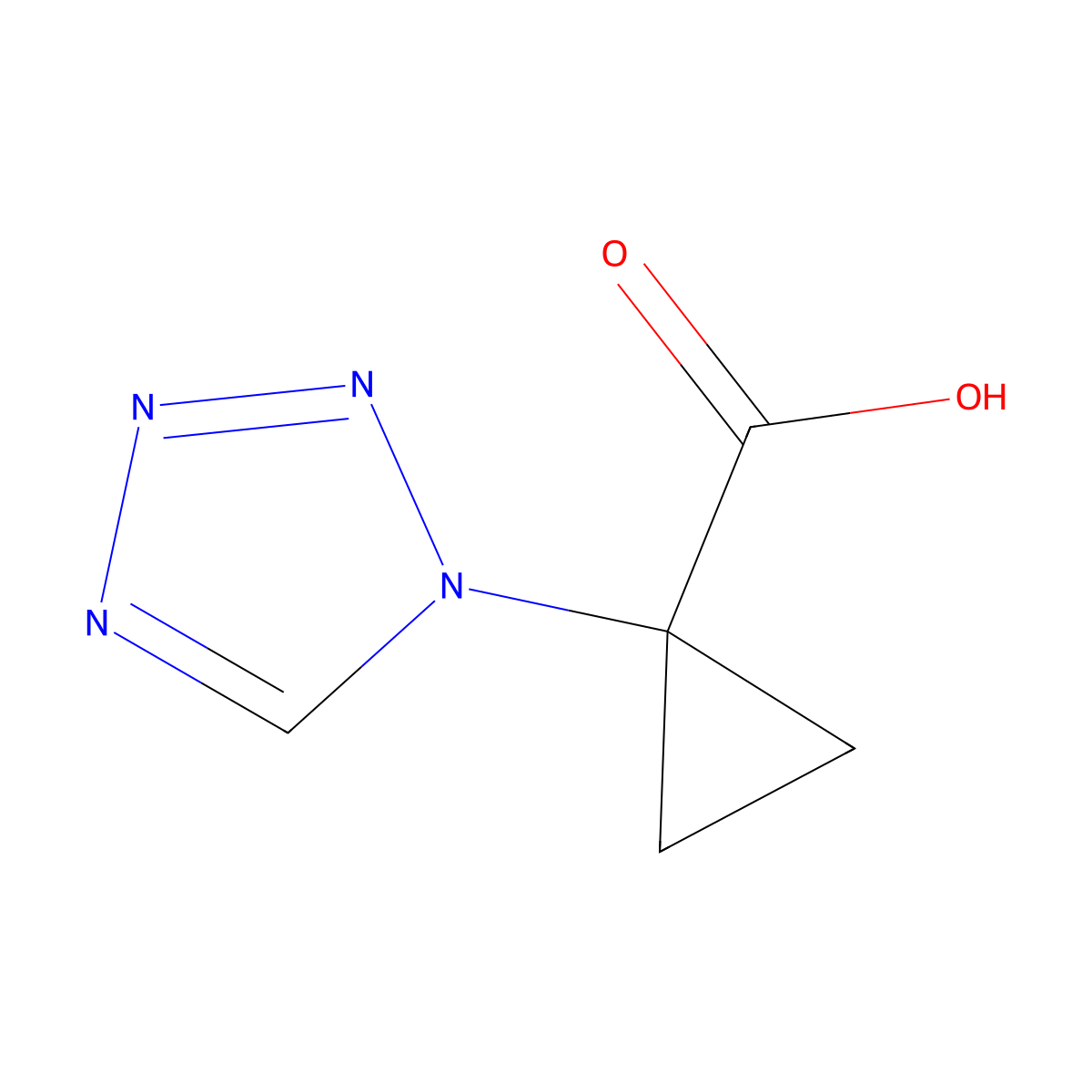 1-(1H-1,2,3,4-tetrazol-1-yl)cyclopropane-1-carboxylic acid molecular structure, CAS 1955554-93-4