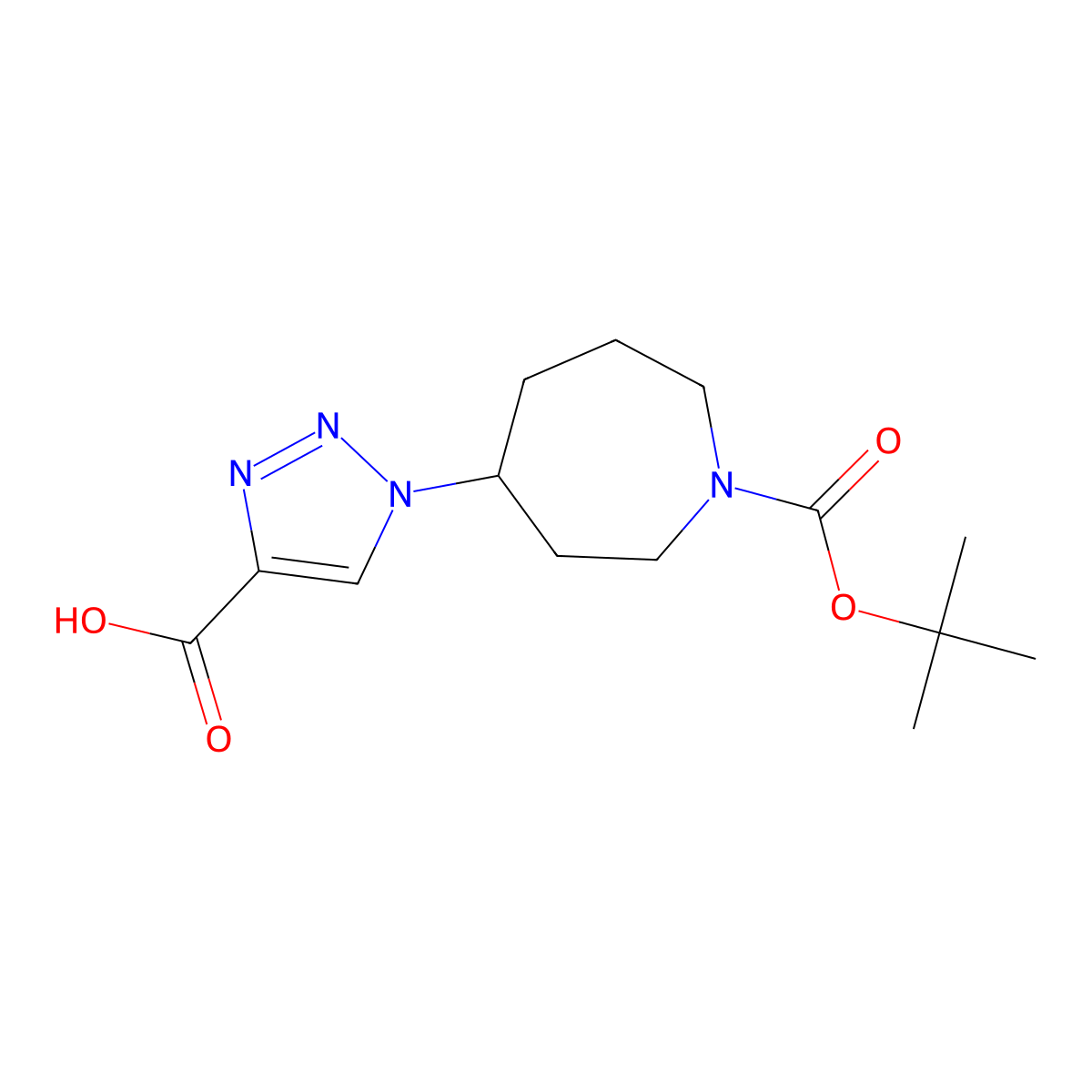 1-{1-[(tert-butoxy)carbonyl]azepan-4-yl}-1H-1,2,3-triazole-4-carboxylic acid molecular structure, CAS 1955554-96-7