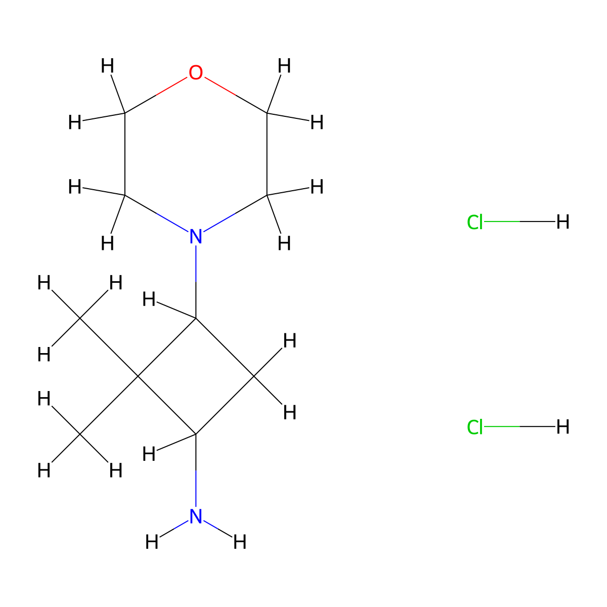 2,2-Dimethyl-3-(morpholin-4-yl)cyclobutan-1-amine dihydrochloride molecular structure, CAS 1955554-98-9