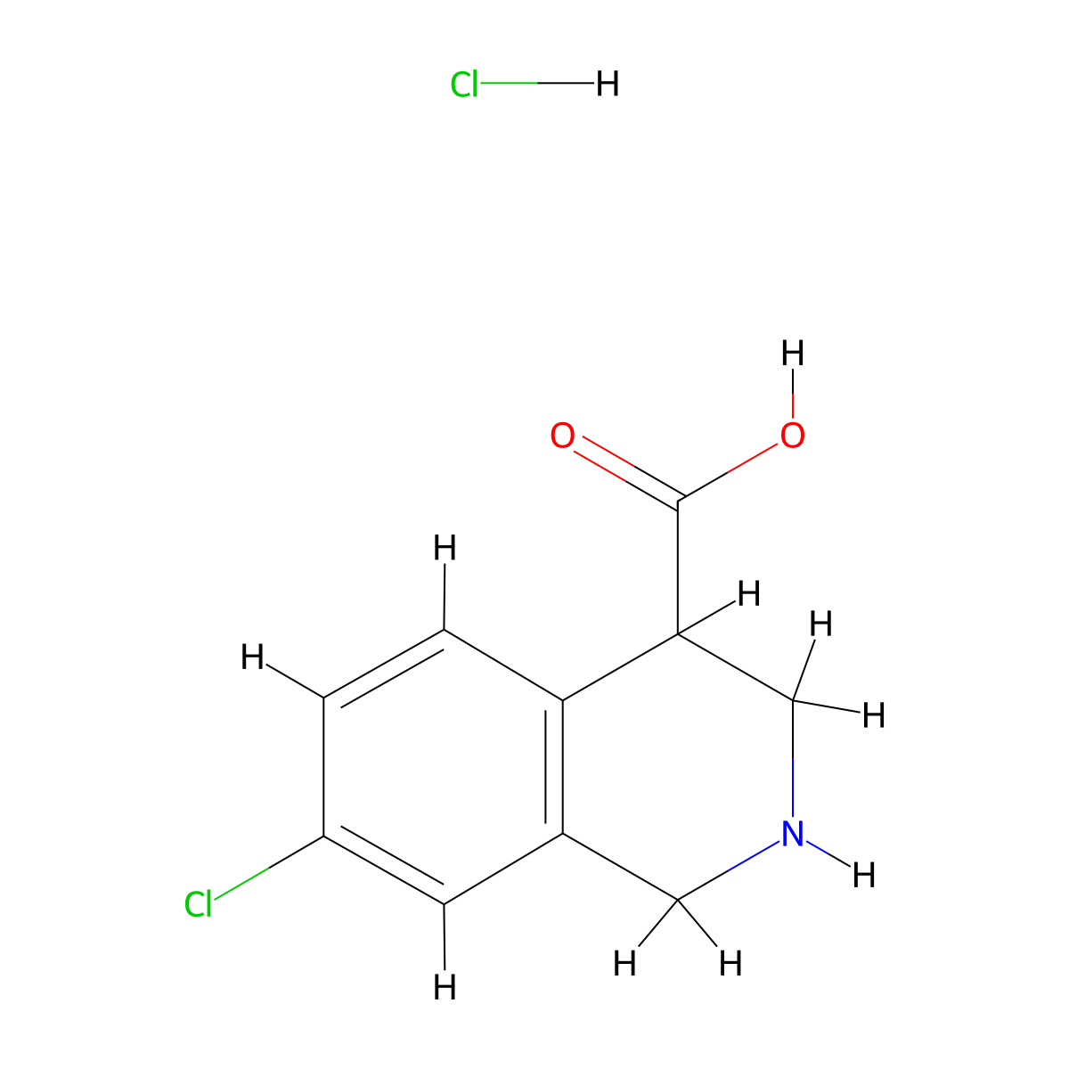 7-Chloro-1,2,3,4-tetrahydroisoquinoline-4-carboxylic acid hydrochloride molecular structure, CAS 1955554-99-0