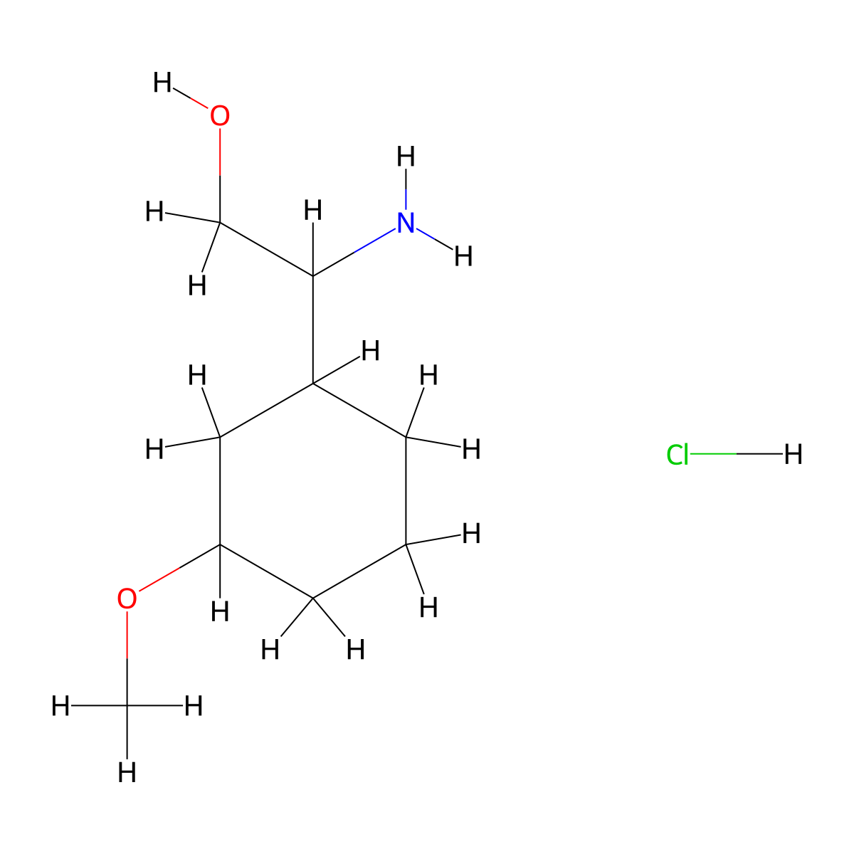 2-Amino-2-(3-methoxycyclohexyl)ethan-1-ol hydrochloride molecular structure, CAS 1955555-02-8