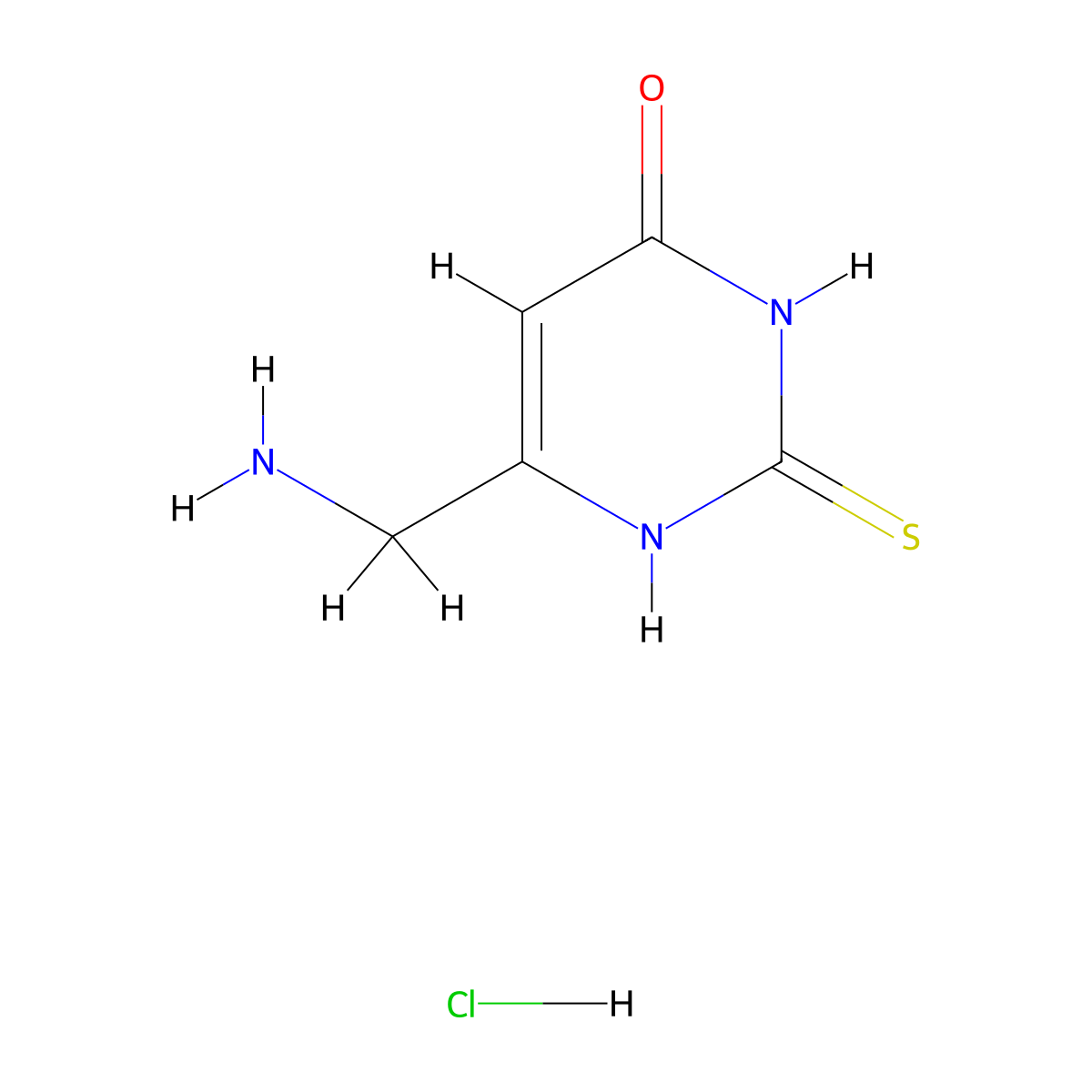 6-(Aminomethyl)-2-sulfanyl-3,4-dihydropyrimidin-4-one hydrochloride molecular structure, CAS 1955556-59-8