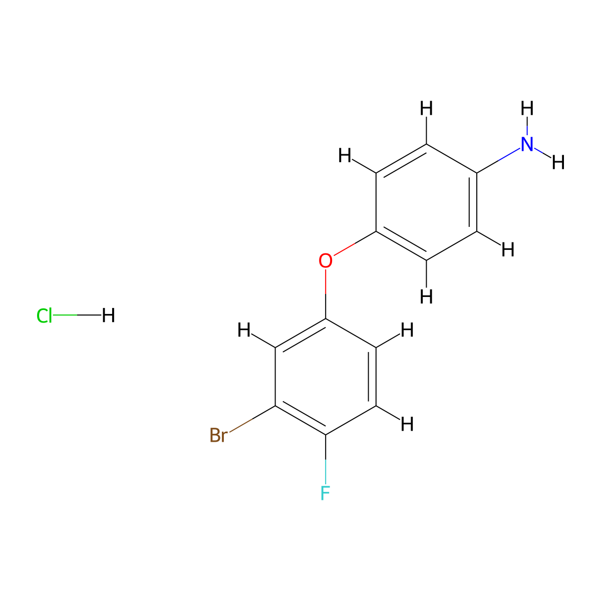 4-(3-Bromo-4-fluorophenoxy)aniline hydrochloride molecular structure, CAS 1955556-74-7