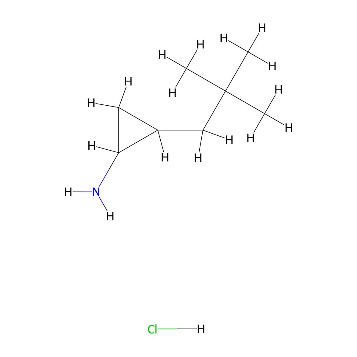 2-(2,2-Dimethylpropyl)cyclopropan-1-amine hydrochloride molecular structure, CAS 1955556-80-5