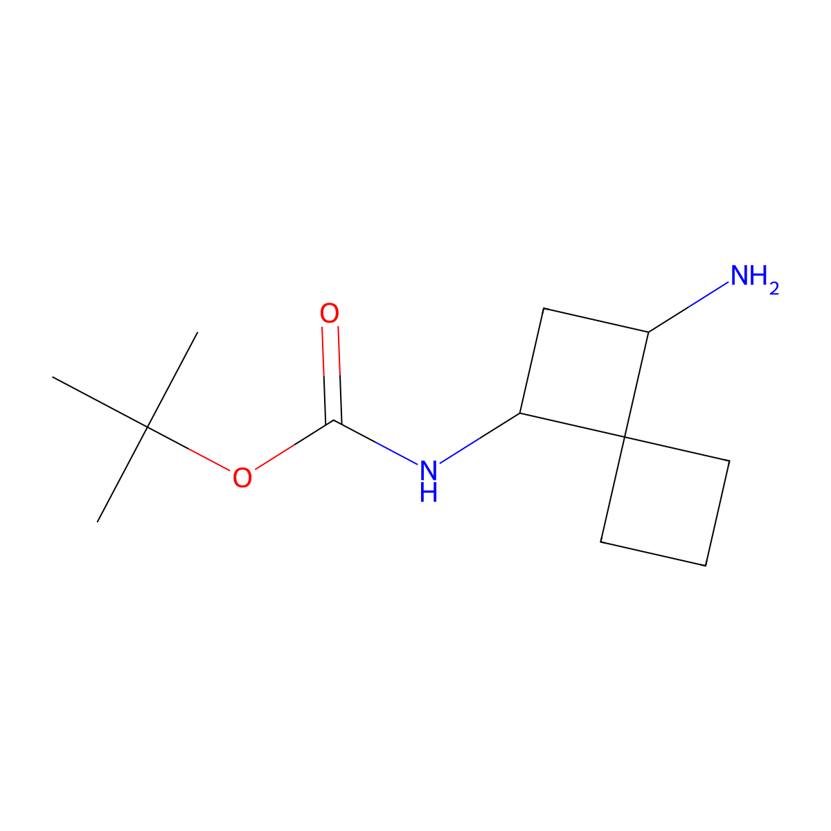 tert-butyl N-{3-aminospiro[3.3]heptan-1-yl}carbamate molecular structure, CAS 1955556-81-6