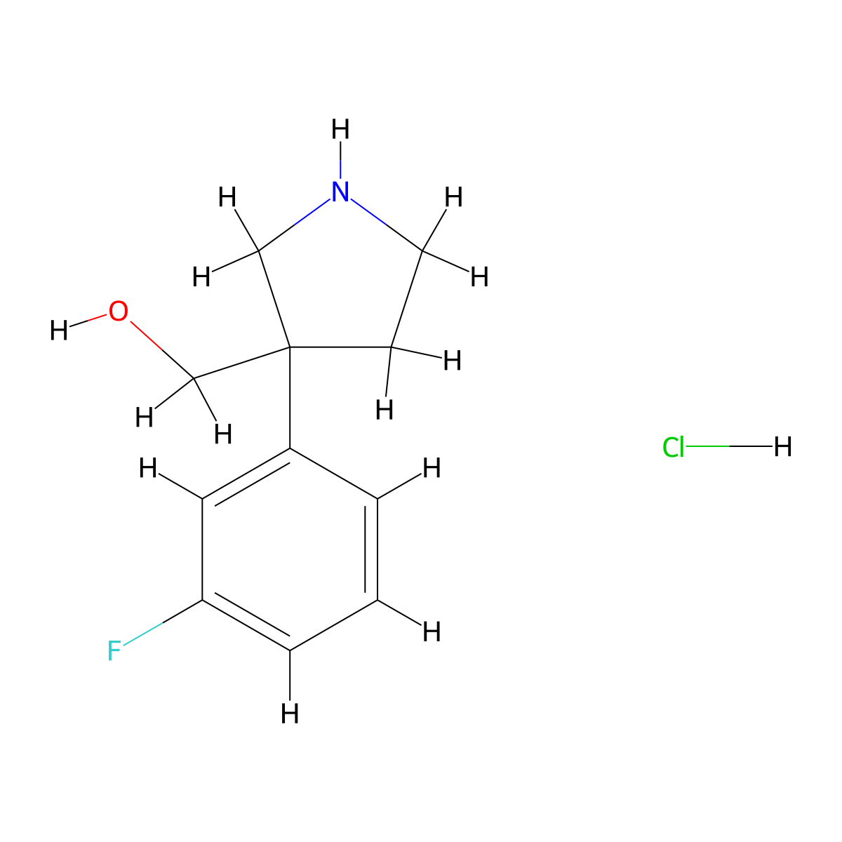 [3-(3-Fluorophenyl)pyrrolidin-3-yl]methanol hydrochloride molecular structure, CAS 1955556-85-0