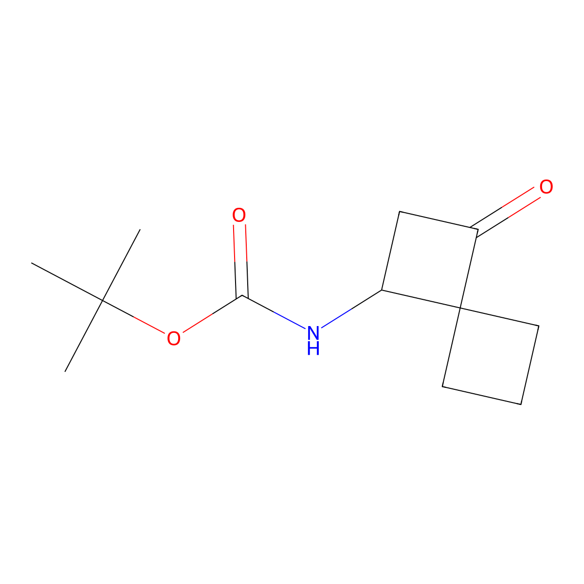 tert-butyl N-(3-oxospiro(3.3)heptan-1-yl)carbamate molecular structure, CAS 1955556-88-3
