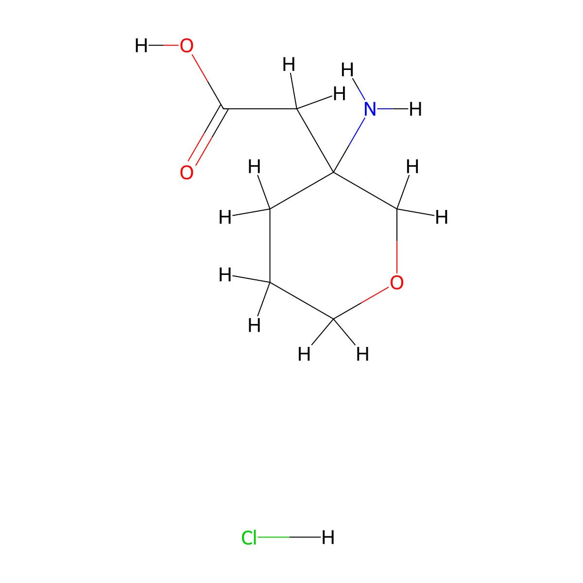 2-(3-Aminooxan-3-yl)acetic acid hydrochloride molecular structure, CAS 1955556-89-4