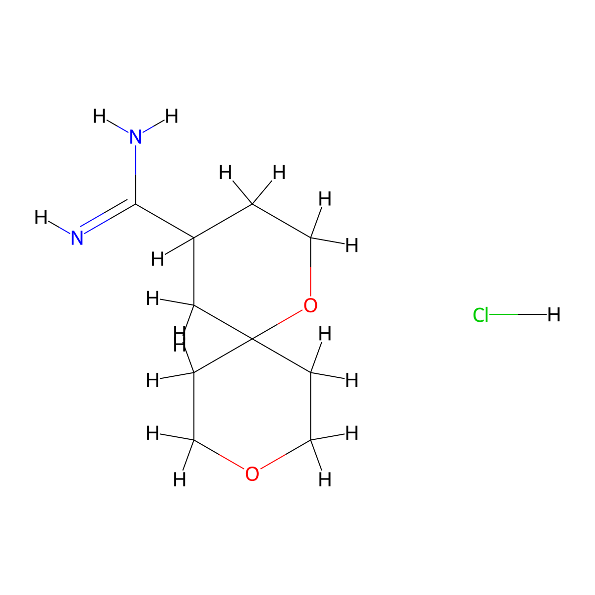 1,9-Dioxaspiro[5.5]undecane-4-carboximidamide hydrochloride molecular structure, CAS 1955556-90-7