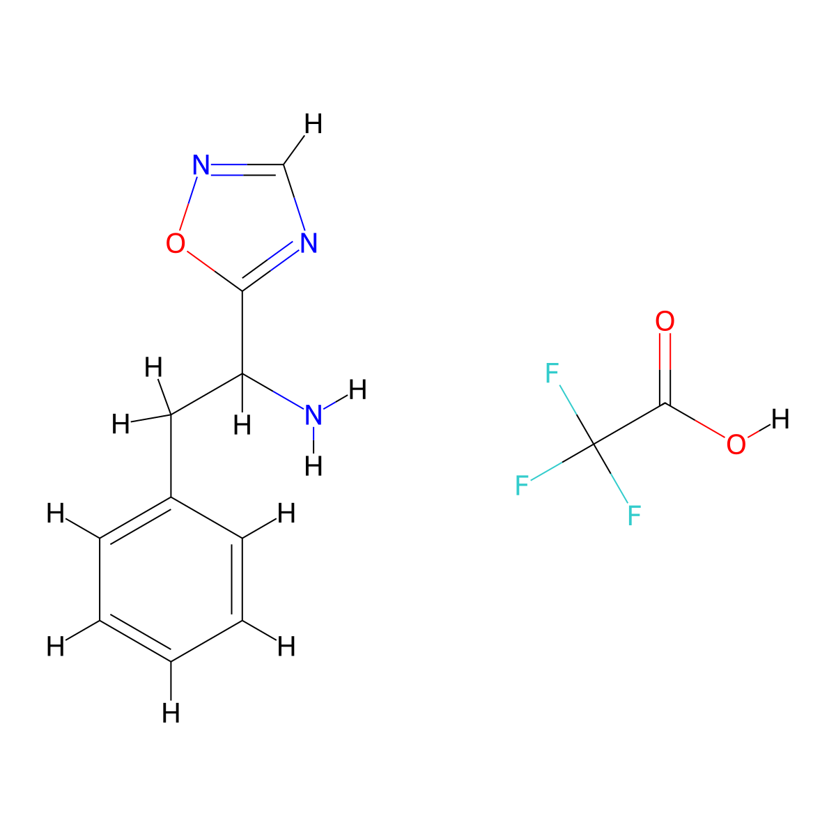 1-(1,2,4-Oxadiazol-5-yl)-2-phenylethan-1-amine; trifluoroacetic acid molecular structure, CAS 1955557-04-6
