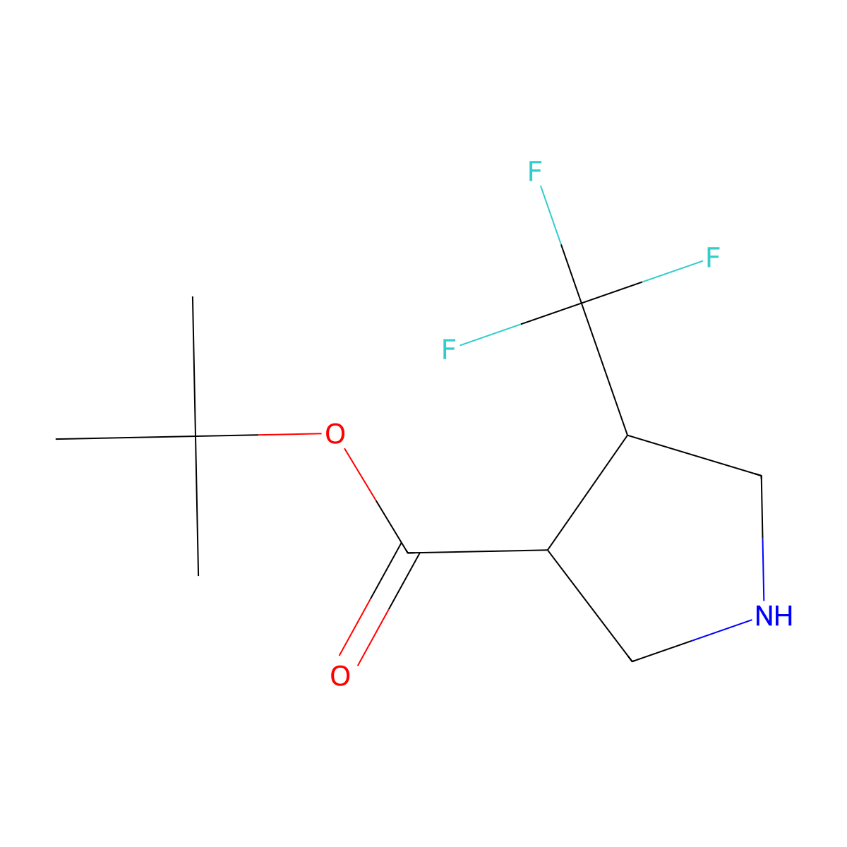 Tert-butyl 4-(trifluoromethyl)pyrrolidine-3-carboxylate molecular structure, CAS 1955557-12-6