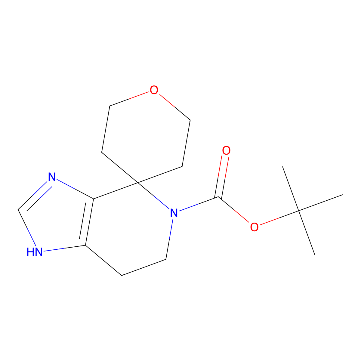 Tert-butyl 1,5,6,7-tetrahydrospiro[imidazo[4,5-c]pyridine-4,4'-oxane]-5-carboxylate molecular structure, CAS 1955557-23-9