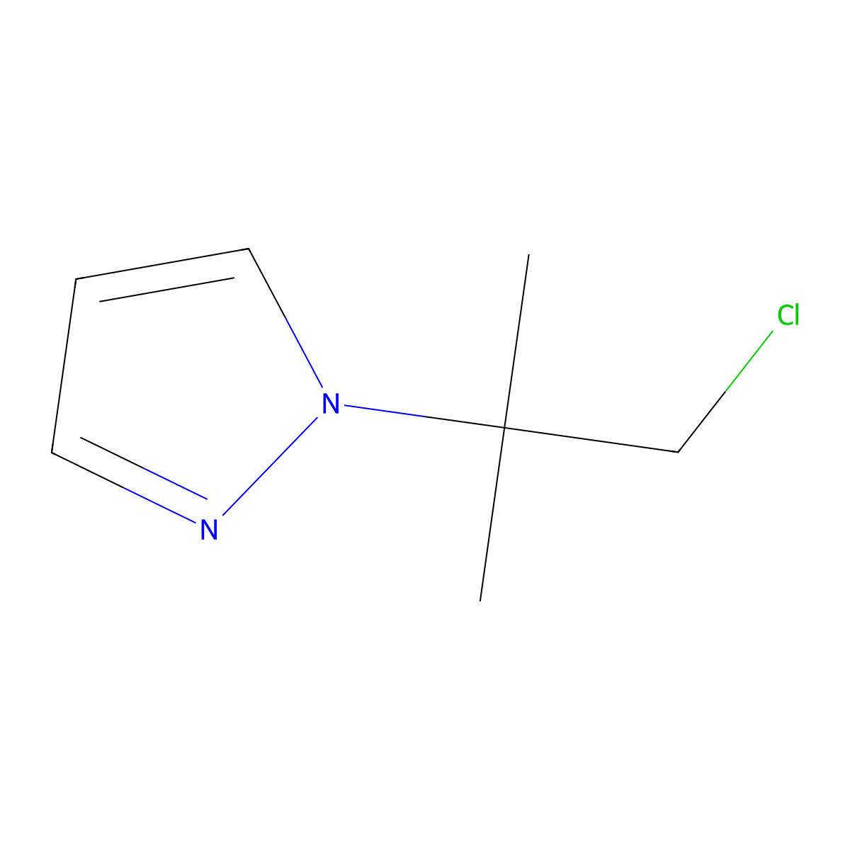 1-(1-chloro-2-methylpropan-2-yl)-1H-pyrazole molecular structure, CAS 1955557-27-3