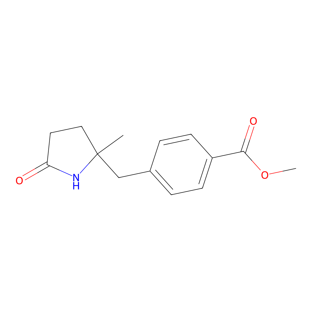 Methyl 4-[(2-methyl-5-oxopyrrolidin-2-yl)methyl]benzoate molecular structure, CAS 1955557-30-8