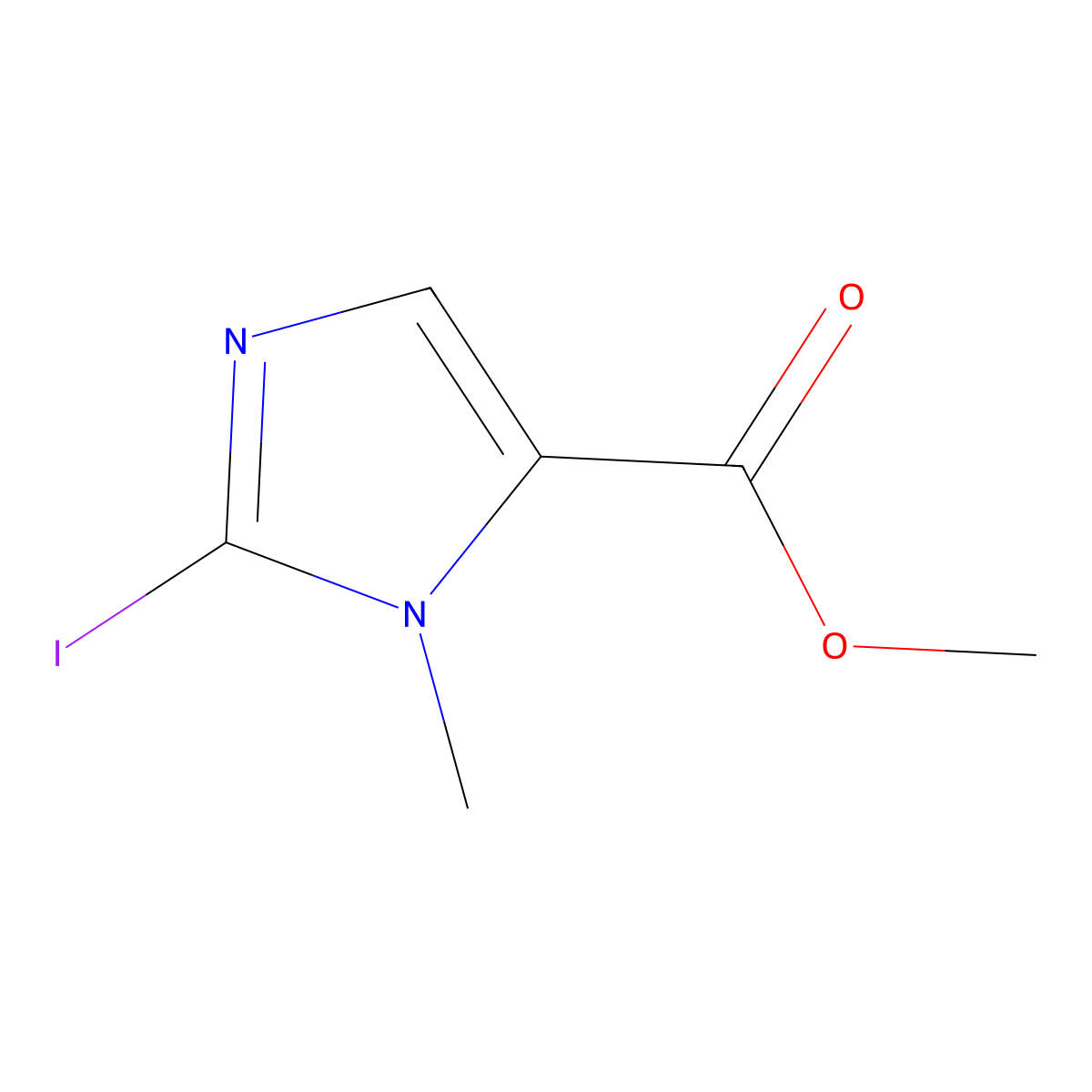methyl 2-iodo-1-methyl-1H-imidazole-5-carboxylate molecular structure, CAS 1955557-31-9