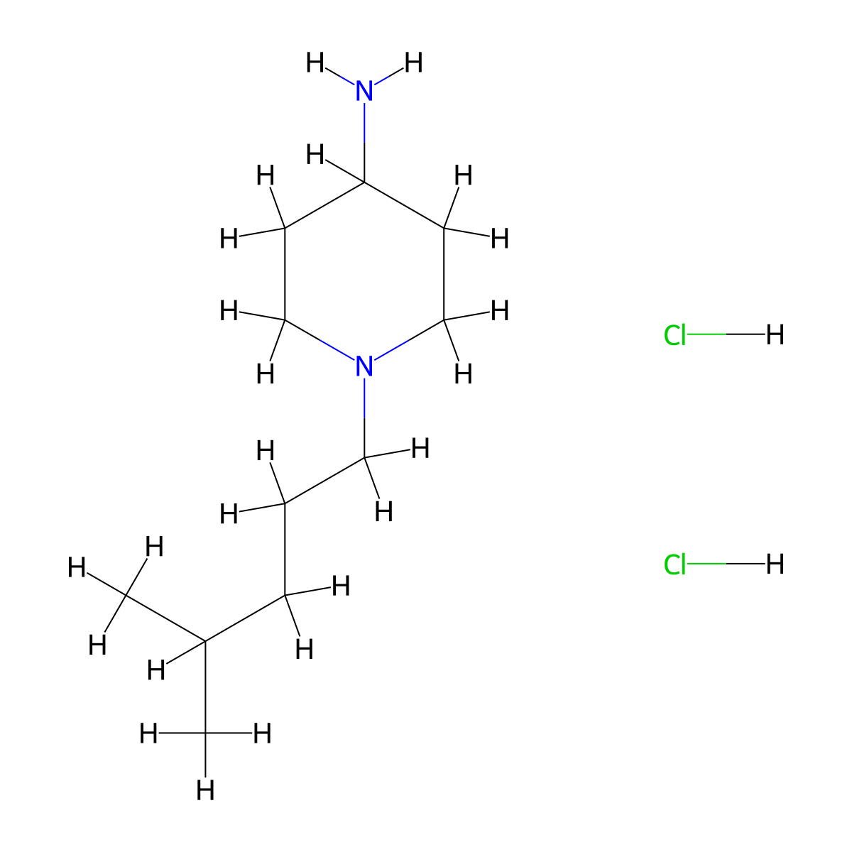 1-(4-Methylpentyl)piperidin-4-amine dihydrochloride molecular structure, CAS 1955557-38-6