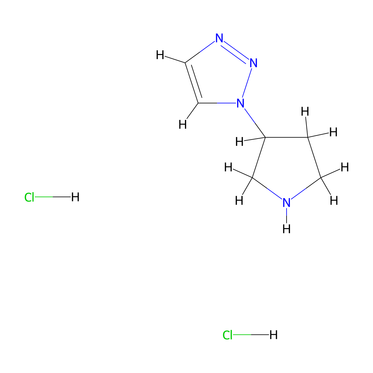 1-(pyrrolidin-3-yl)-1H-1,2,3-triazole dihydrochloride molecular structure, CAS 1955557-41-1