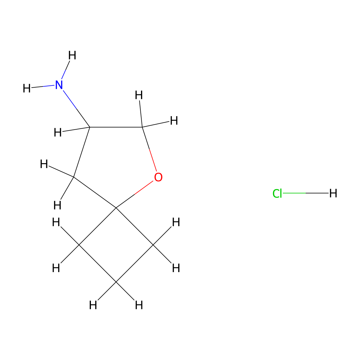 5-Oxaspiro[3.4]octan-7-amine hydrochloride molecular structure, CAS 1955557-50-2