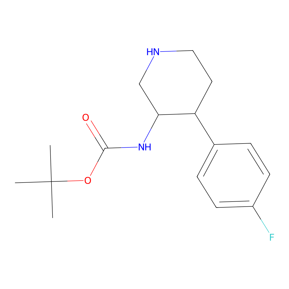 tert-butyl N-[4-(4-fluorophenyl)piperidin-3-yl]carbamate molecular structure, CAS 1955557-51-3