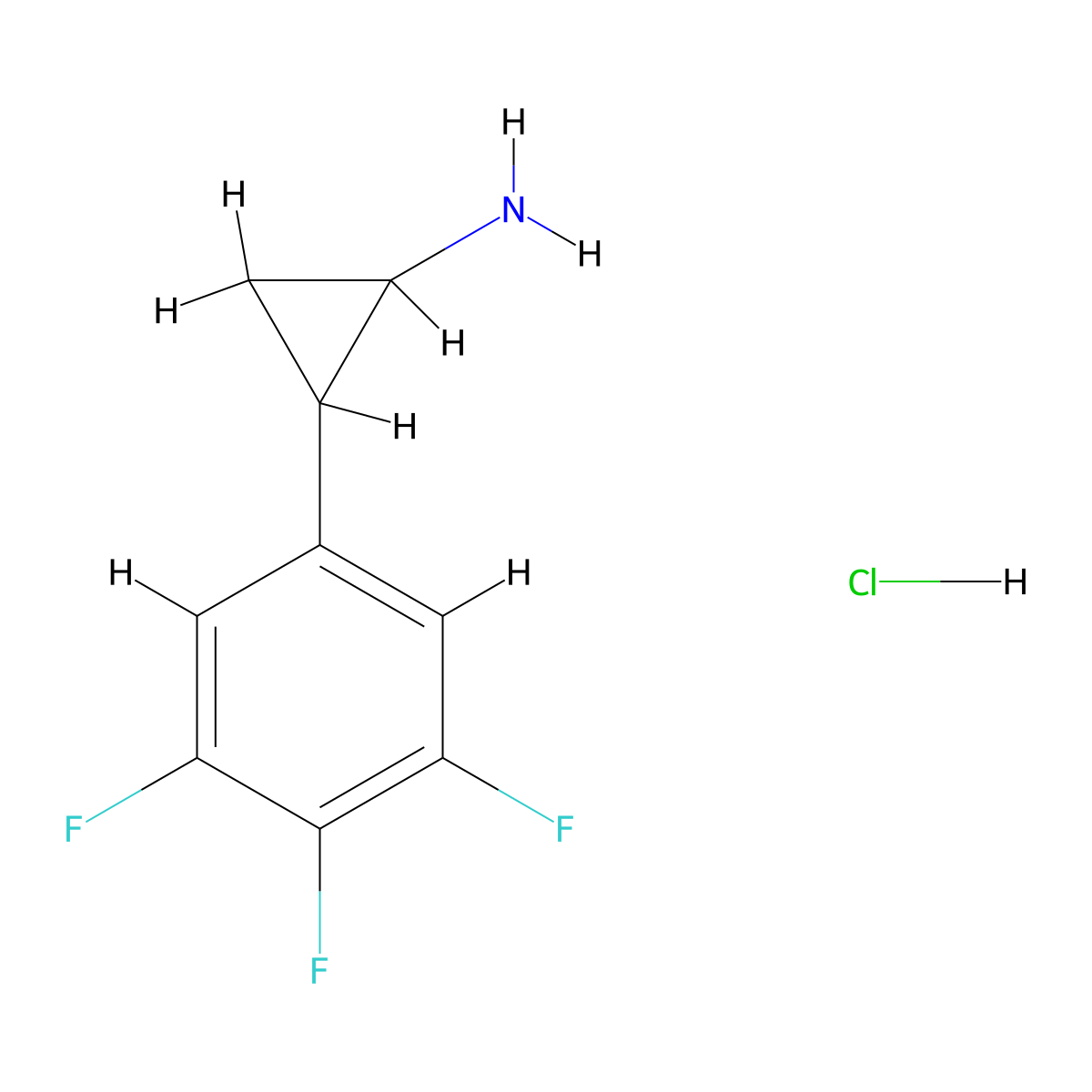 2-(3,4,5-Trifluorophenyl)cyclopropan-1-amine hydrochloride molecular structure, CAS 1955557-54-6