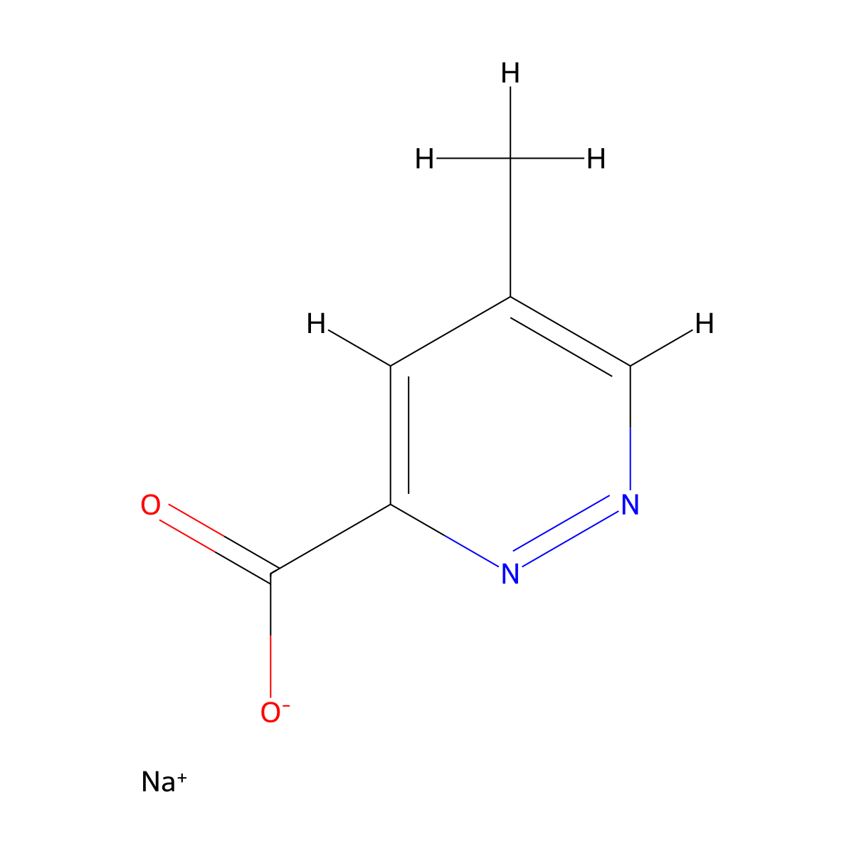 Sodium 5-methylpyridazine-3-carboxylate molecular structure, CAS 1955557-83-1