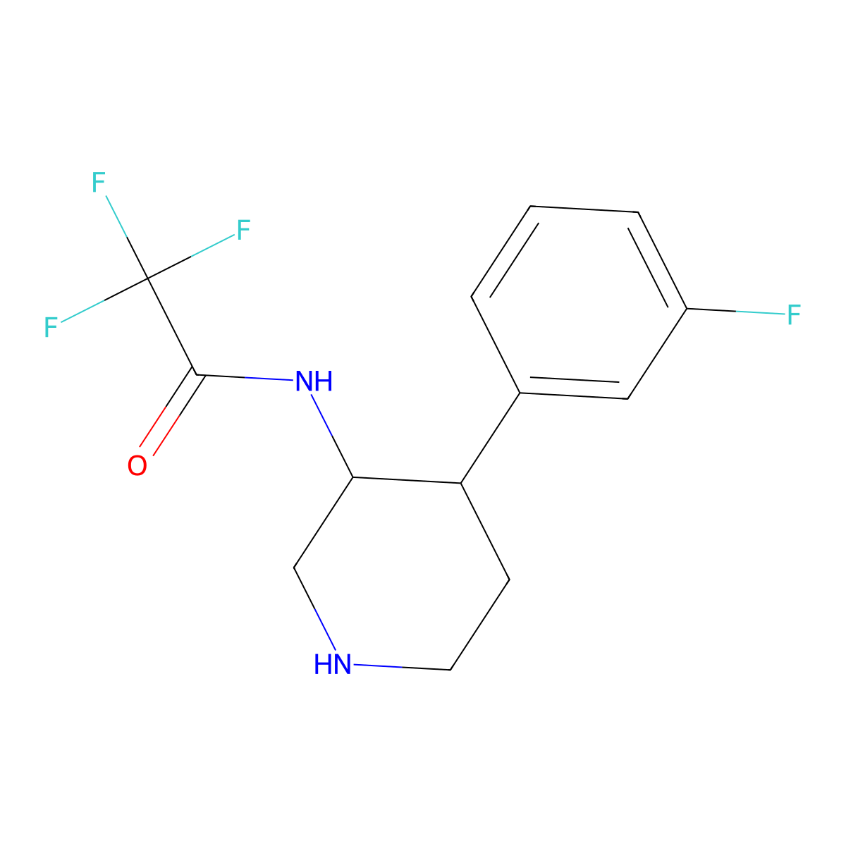2,2,2-trifluoro-N-[4-(3-fluorophenyl)piperidin-3-yl]acetamide molecular structure, CAS 1955557-90-0