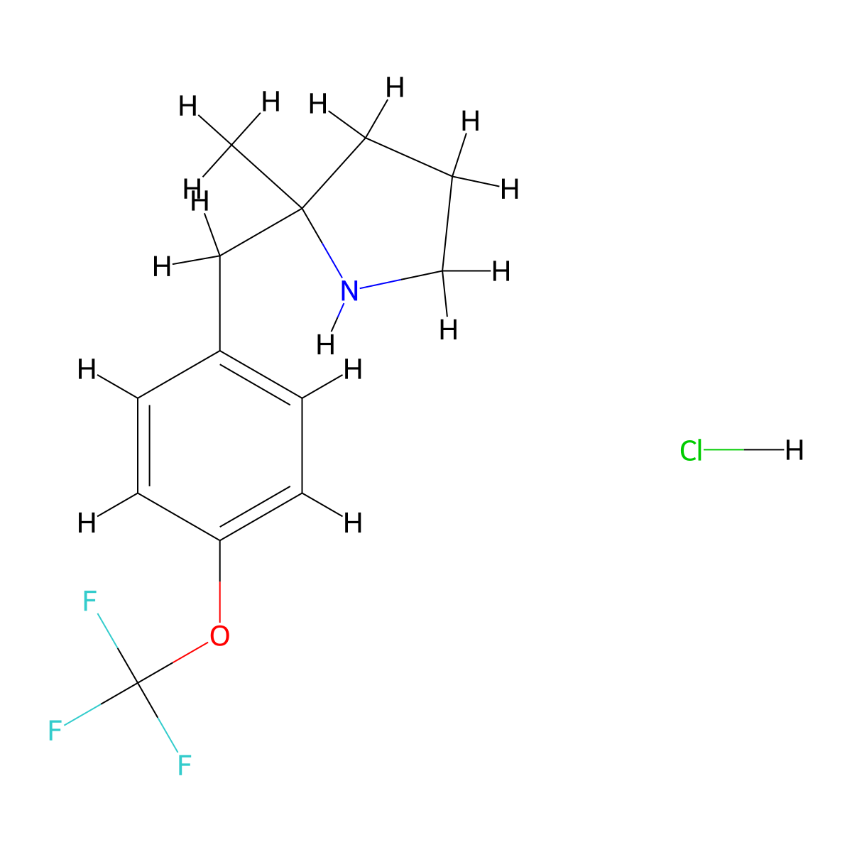 2-Methyl-2-{[4-(trifluoromethoxy)phenyl]methyl}pyrrolidine hydrochloride molecular structure, CAS 1955557-95-5
