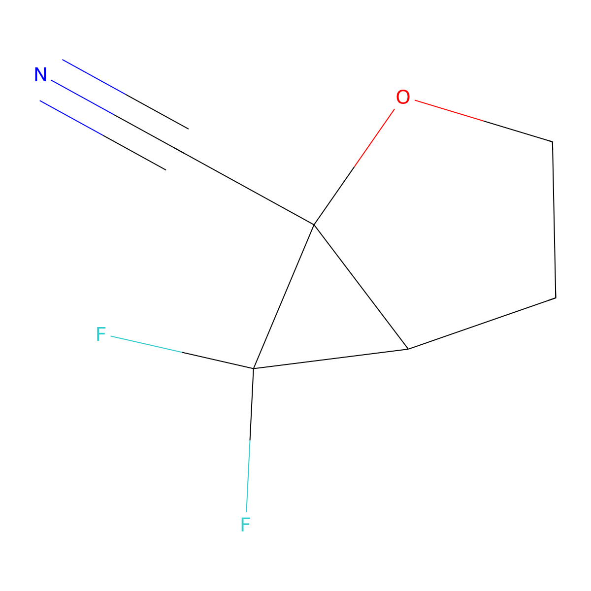 6,6-Difluoro-2-oxabicyclo[3.1.0]hexane-1-carbonitrile molecular structure, CAS 1955557-96-6