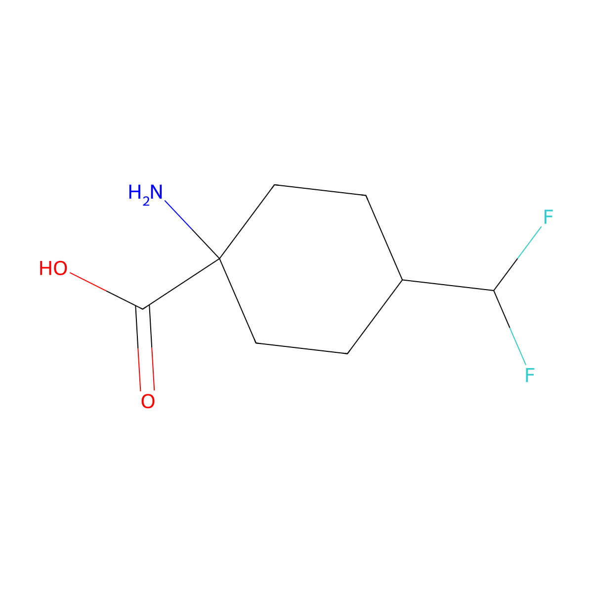 1-Amino-4-(difluoromethyl)cyclohexane-1-carboxylic acid molecular structure, CAS 1955558-05-0
