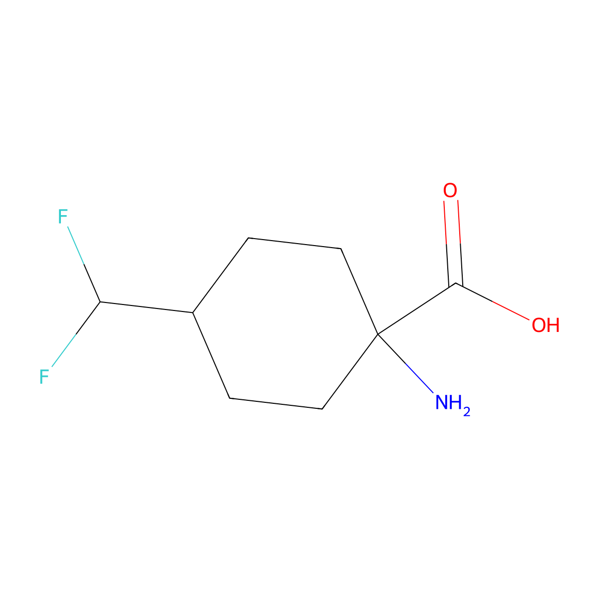 1-Amino-4-(difluoromethyl)cyclohexane-1-carboxylic acid molecular structure, CAS 1955558-05-0