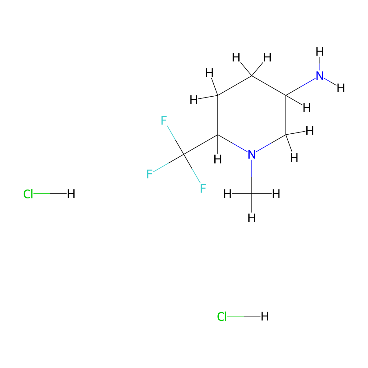 1-Methyl-6-(trifluoromethyl)piperidin-3-amine dihydrochloride molecular structure, CAS 1955558-12-9