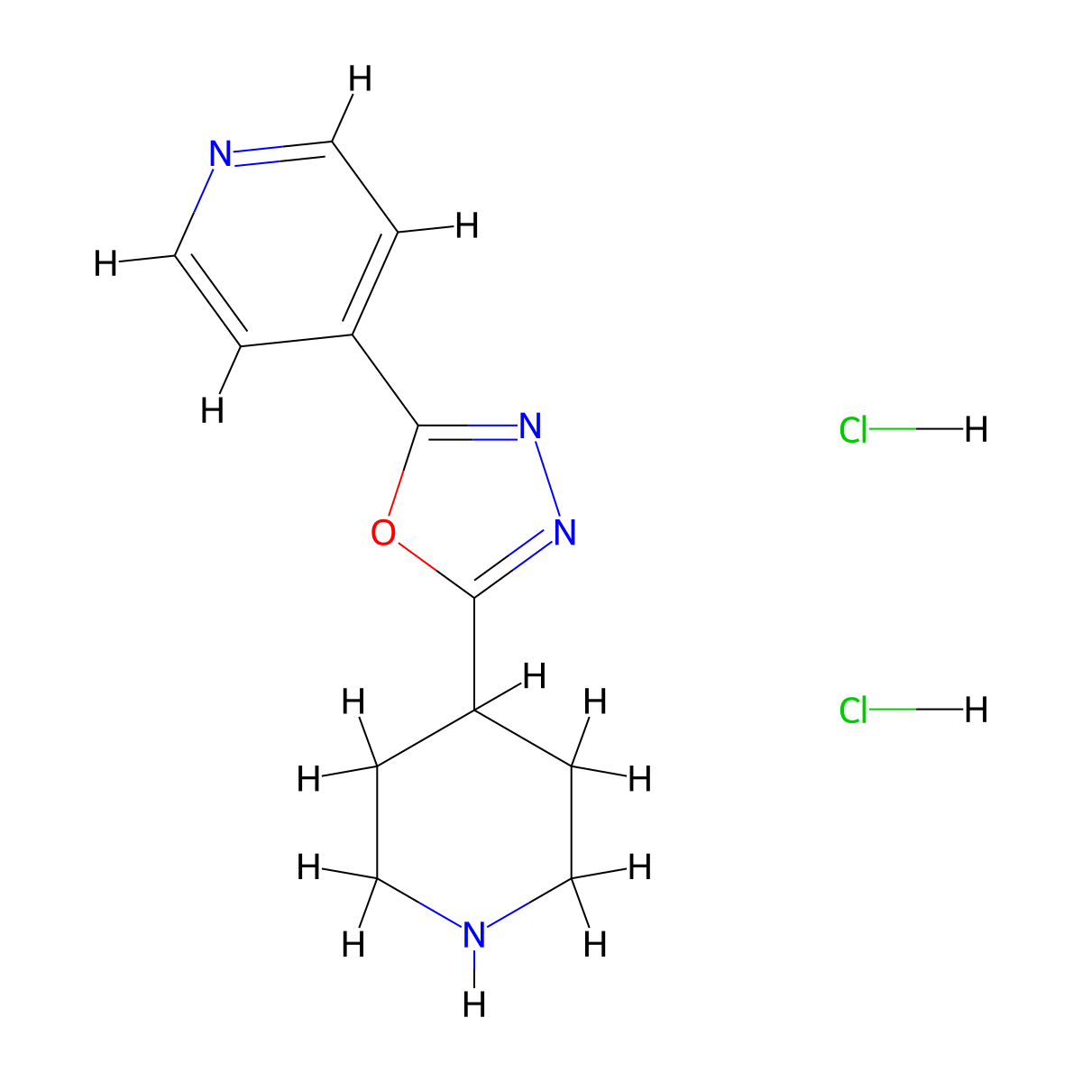 4-[5-(Piperidin-4-yl)-1,3,4-oxadiazol-2-yl]pyridine dihydrochloride molecular structure, CAS 1955558-14-1