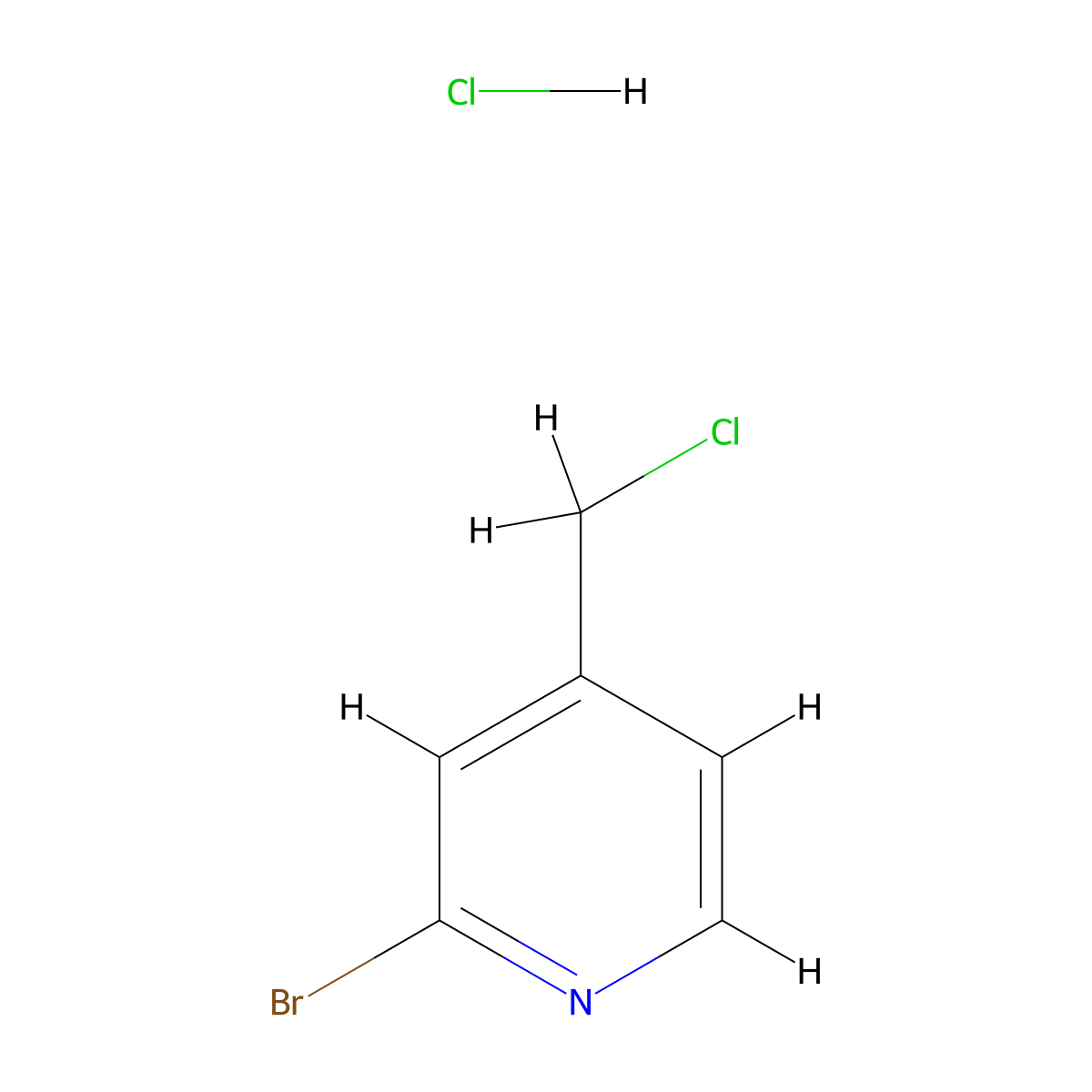 2-Bromo-4-(chloromethyl)pyridine hydrochloride molecular structure, CAS 1955558-22-1