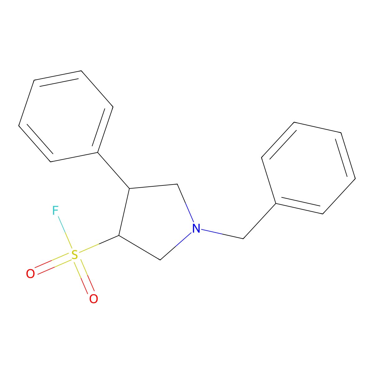 1-Benzyl-4-phenylpyrrolidine-3-sulfonyl fluoride molecular structure, CAS 1955558-23-2