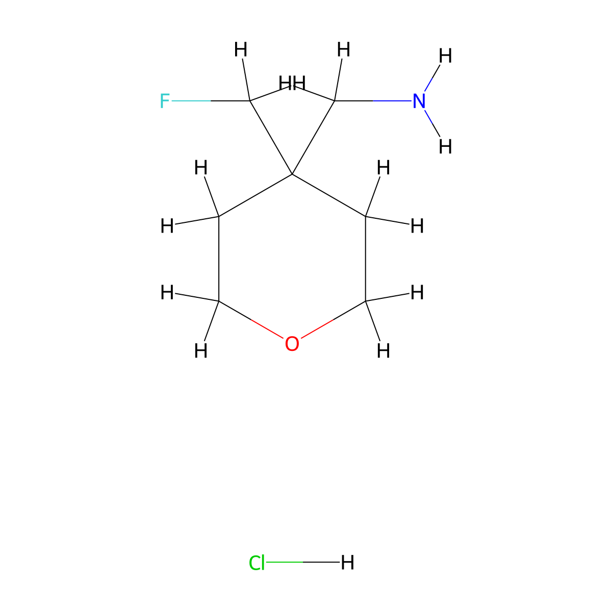 [4-(Fluoromethyl)oxan-4-yl]methanamine hydrochloride molecular structure, CAS 1955558-25-4