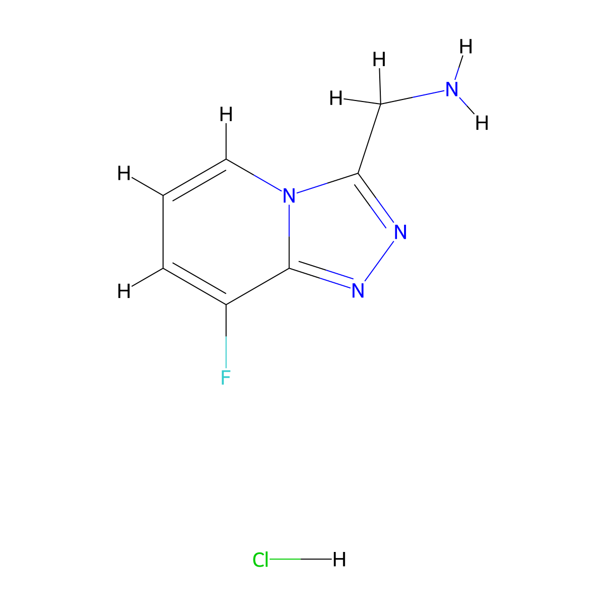 (8-Fluoro-[1,2,4]triazolo[4,3-a]pyridin-3-yl)methanamine hydrochloride molecular structure, CAS 1955558-29-8