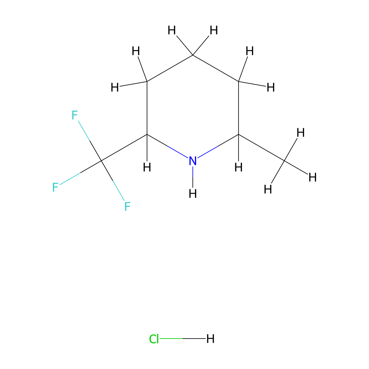 2-Methyl-6-(trifluoromethyl)piperidine hydrochloride molecular structure, CAS 1955558-32-3